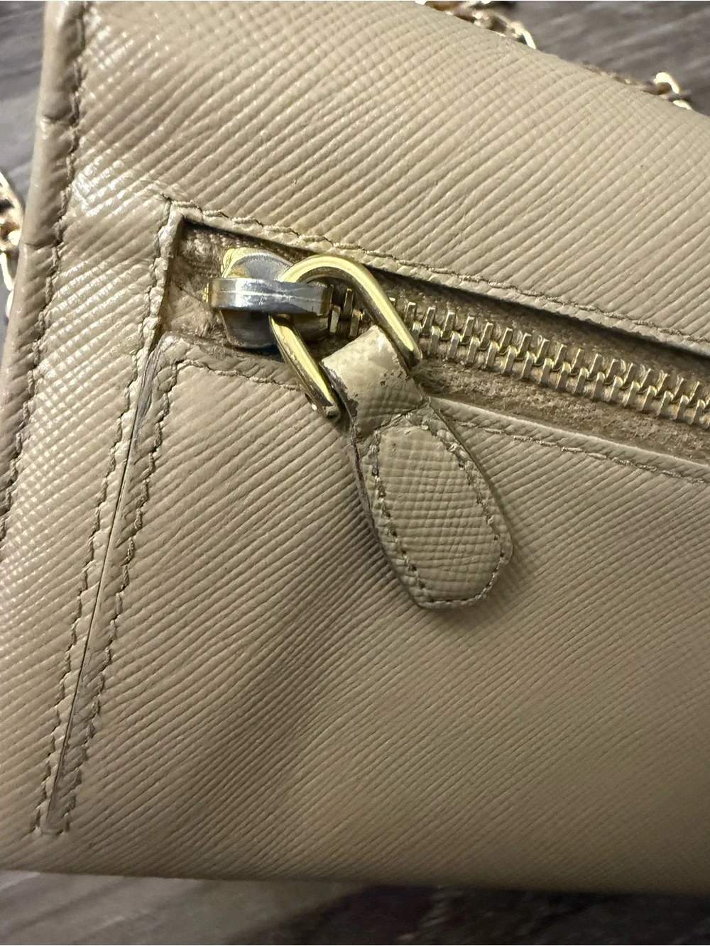 Prada Beige Saffiano Leather Wallet